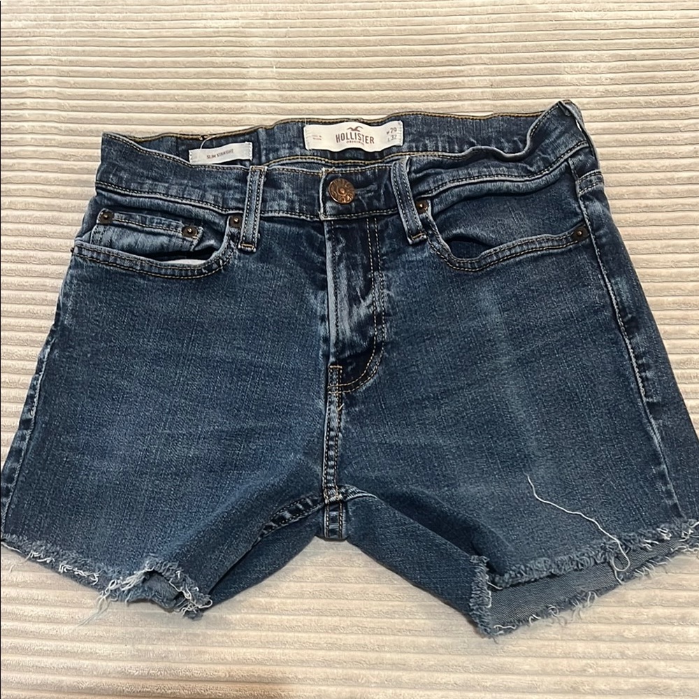 Hollister Dark Blue Denim Cutoff Shorts